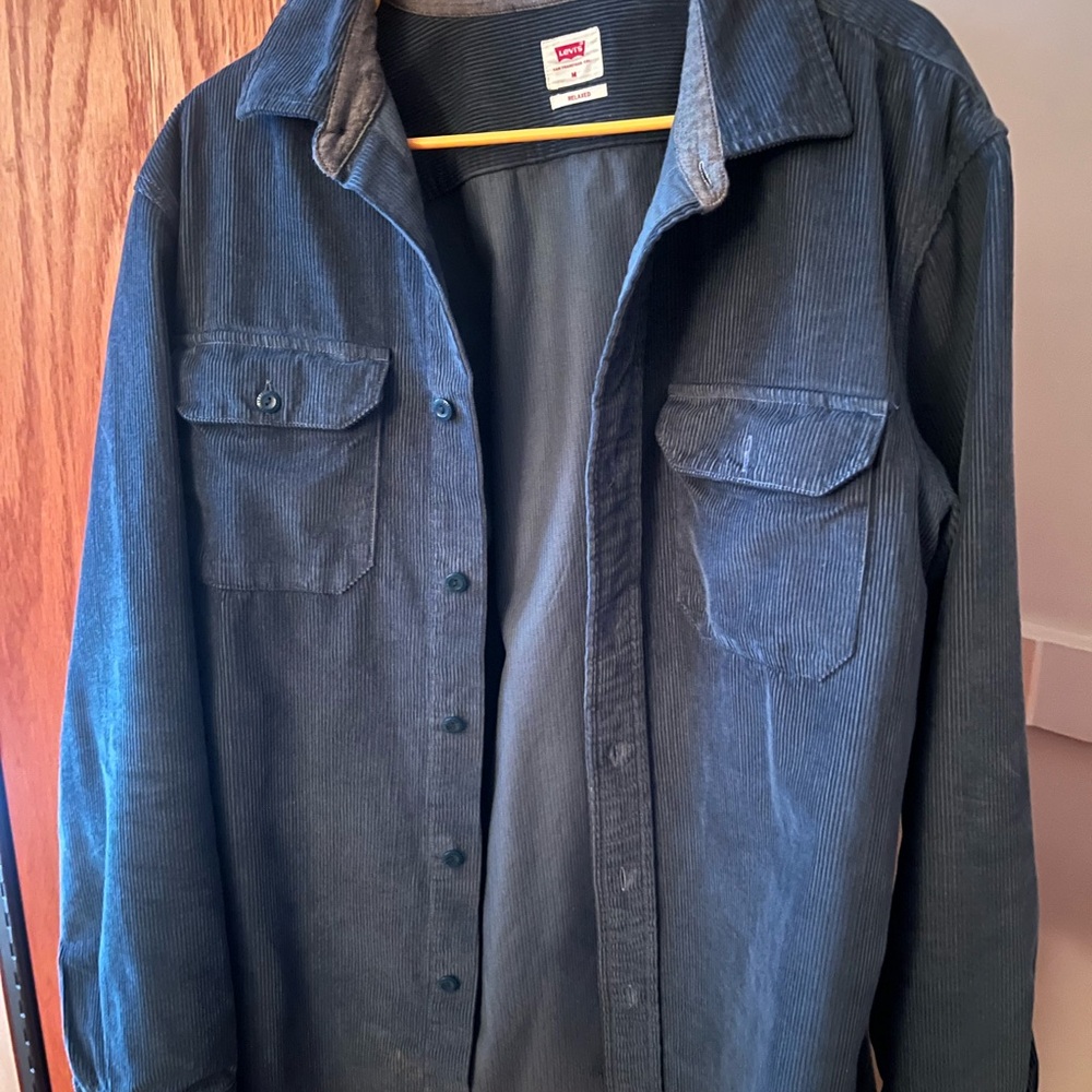 Levi's Men's Blue Corduroy Button Down Shirt